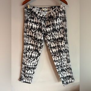 Isabel Marant Black and White Tie-Dye Patterned Jeans